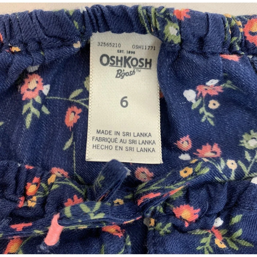 OshKosh B'gosh - Girl's Dark Blue Floral Top - Size 6 - EUC‎ !